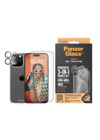 PanzerGlass Displayschutzglas »3-in-1 Bundle Pack«, für Apple iPhone 15 Pro Max, Displayschutzfolie, Bildschirmschutz, Schutzglas, kratz- & stossfest
