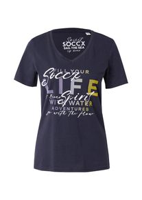 SOCCX Koszulka dla kobiet granatowy / żółty / fioletowy / biały Rozmiar L