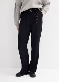 Pantaloni con pinces in viscosa fluente - Nero - Taglia 54 - bonprix