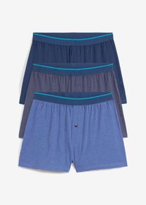 Boxer larghi in jersey (pacco da 3) - Blu - Taglia 7 (XL) - bonprix