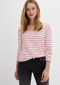 Maglia a maniche lunghe con scollo quadrato, Rosso, Taglia 50/52 (L), bonprix
