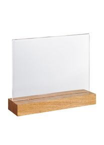 1 Acrylic sign holder with wood base Oak | A6 | landscape, acrylic (PMMA)