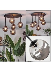 hofstein Chehalis Plafondlamp, Kogellampje Rookkleurig, 5-lichts