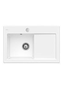 Villeroy & Boch Villeroy und Boch Subway Flächenbündige Spüle 67722FKG Becken links, mit Ablaufgarnitur und Exzenterbetätigung, Snow White