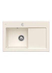 Villeroy & Boch Villeroy und Boch Subway Flächenbündige Spüle 67722FKR Becken links, mit Ablaufgarnitur und Exzenterbetätigung, Crema