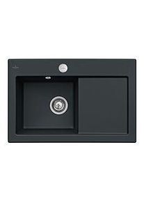 Villeroy & Boch Villeroy und Boch Subway Flächenbündige Spüle 67722FS5 Becken links, mit Ablaufgarnitur und Exzenterbetätigung, Ebony
