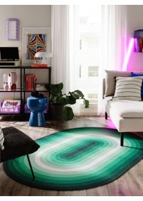 benuta Pop Dywan tkany na płasko Anko zielony 140x200 cm Geometryczny,Paski,Trend