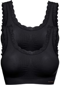 Feel Comfort naadloze bralette (set van 2) - zwart - maat 5 (XL) - bonprix