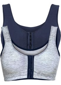 Bh zonder beugels met sluiting voorop en biologisch katoen (set van 2) - blauw - maat 95D - met katoen - bonprix