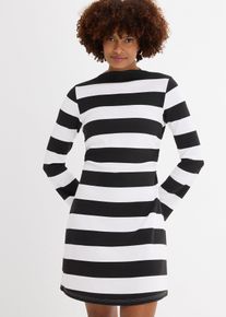 Jersey jurk met opstaande kraag - zwart - maat 40/42 (M) - viscose - bonprix
