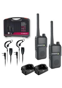 Alan Electronics Albrecht Tectalk Worker 3 PMR446 2er Kofferset, Einzel-Standlader, 2000mAh Akkus, Headsets, schwarz (29825)