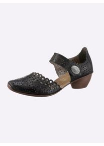 Rieker Dames Pumps met drukknoop in zwart ,maat 37, Witt, 100% Glad leer
