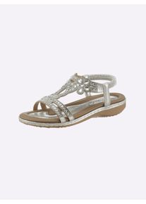 Andrea Conti Dames Sandalen in Zilverkleur ,maat 36, Witt, 100% Textiel