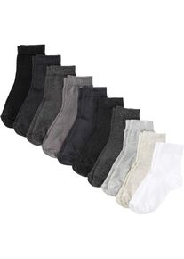 Kurzsocken mit Bio-Baumwolle (10er Pack) - grau - Größe 39-42 mit Baumwolle- bonprix