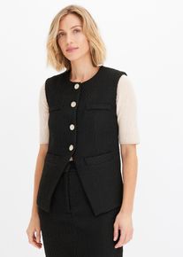 ärmelloser Bouclé-Blazer - schwarz - Größe 42 - bonprix