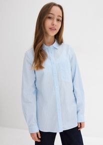 Bluse Langarm - blau - Größe 152 - 100% Baumwolle- bonprix