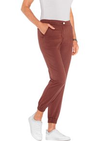 Dames Broek met elastische pijpzomen roodbruin Maat 56