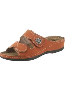 Franken Schuhe Dames Slipper met hieldemping camel Maat 38