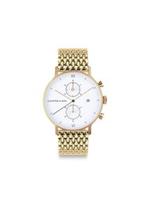 Kapten & Son Kapten & Son Watch Chrono Small Gold Woven Steel