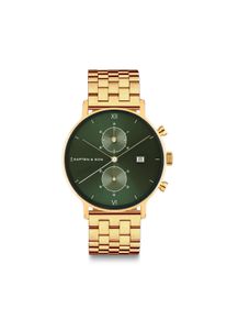 Kapten & Son Kapten & Son Watch Chrono Gold Green Steel