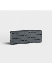 Contenitore per bidoni 5 posti (120l) | Dagobert | Antracite (RAL7016) | con coperchio | in acciaio inox