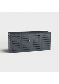 Contenitore per bidoni 4 posti (120l, 240l) | Alubert | Antracite (RAL7016) | in alluminio