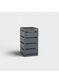 Contenitore per bidoni 1er (120l) | Dagobert | Antracite (RAL7016) | con coperchio | in acciaio inox