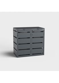 Contenitore per bidoni 2 posti (120l) | Dagobert | Antracite (RAL7016) | con coperchio | in acciaio inox