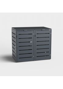 Contenitore per bidoni 2 posti (120l, 240l) | Alubert | Antracite (RAL7016) | in alluminio