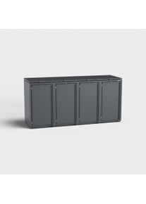 Contenitore per bidoni della spazzatura 4 posti (120l) | Stahlfred | Antracite (RAL7016) | con coperchio | in robusto acciaio