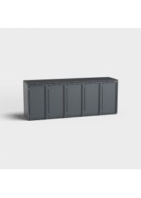 Contenitore per bidoni 5 posti (120l) | Stahlfred | Antracite (RAL7016) | con coperchio | in robusto acciaio