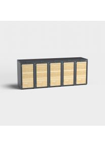 Contenitore per bidoni 5 posti (120l) | Holzmichl | Antracite (RAL7016) | con coperchio | in legno
