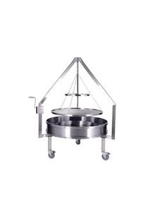 METRO Professional barbecue a carbonella, acciaio inox, Ø 109 cm, 142.4 x 125.7 x 183.4 cm, con ruote e freni, argento