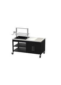 METRO Professional Barbecue girevole, acciaio/acciaio inox, 148 x 70,2 x 133,7 cm, altezza di cottura regolabile, vano portaoggetti, nero