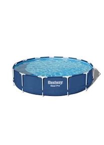 Bestway Piscina rotonda con pompa di filtrazione, PVC / acciaio, Ø 396 x 84 cm, blu scuro, 8680 L