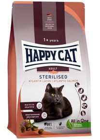 HappyCat Sterilised Trockenfutter, Atlantik Lachs, 1,3kg