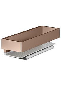 KEUCO Edition 11 Duschkorb 11159290000 mit Glasabzieher, silber-eloxiert/Rotgold gebürstet
