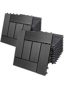 Casaria Tegels 22 stuks Mozaïek Antraciet WPC 30x30cm