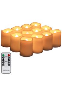 Monzana Velas LED set de 12 batería incl mando a distancia