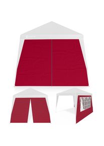 Casaria Zijwand 2 Stuks voor Partytent Capri Rood 3x3m