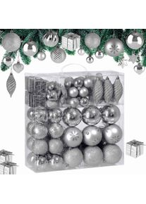 Deuba Kerstballen Zilver 103-delig