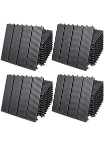 Casaria Tegels 44 stuks Klassiek Antraciet WPC 30x30cm