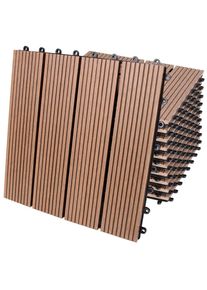 Casaria Tegels 11 stuks Klassiek Terracotta WPC 30x30cm