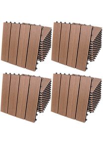 Casaria Tegels 44 stuks Klassiek Terracotta WPC 30x30cm