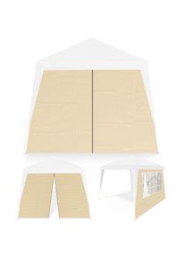 Casaria Zijwand 2 Stuks voor Partytent Capri Beige 3x3m