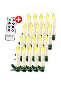 Monzana Kerstboomverlichting 20 LED Kaarsen Warmwit