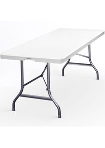 Casaria Tuintafel Wit Kunststof 220cm Inklapbaar