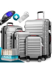 Monzana Reiskoffers 4-delige Zilver ABS accessoires