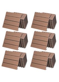 Casaria Tegels 66 stuks Klassiek Terracotta WPC 30x30cm