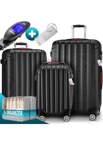 Monzana Reiskoffers Baseline 3-delige Zwart ABS accessoires